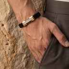 Gold Cage Bar Pave Ceramic Bracelet â€” 18K Gold Vermeil