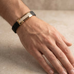 Gold Cage Bar Pave Ceramic Bracelet â€” 18K Gold Vermeil
