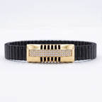 Gold Cage Bar Pave Ceramic Bracelet â€” 18K Gold Vermeil