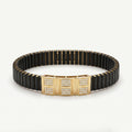 Gold Six Square Pave Ceramic Bracelet â€” 18K Gold Vermeil