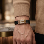Gold Twin Bar Pave Ceramic Bracelet â€” 18K Gold Vermeil