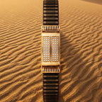 Gold Twin Bar Pave Ceramic Bracelet â€” 18K Gold Vermeil