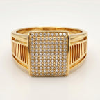 Full Pave Vertical Grille Signet Ring 18k gold vermeil