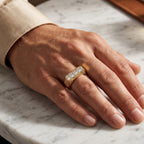 Four Princess Channel Pave Shoulder Ring 18k gold vermeil