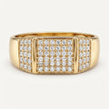 Wide Full Pave Rectangular Signet Ring 18k gold vermeil
