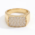 Full Pave Cushion Signet Ring 18k gold vermeil