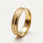 Ribbed Milgrain Plain Gold Band Ring 18k gold vermeil