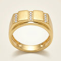 Brushed Split-Panel Column Signet Ring 18k gold vermeil