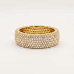 Five-Row Full Pave Eternity Band Ring 18k gold vermeil