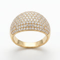 Full Pave Dome Ring 18k gold vermeil