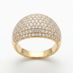 Full Pave Dome Ring 18k gold vermeil