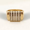 Black Enamel Four-Column  Pillar Ring 18k gold vermeil