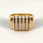 Black Enamel Four-Column  Pillar Ring 18k gold vermeil