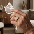 Wide Full Pave Angled Signet Ring 18k gold vermeil