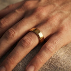 Plain Bevelled Edge Gold Band Ring 18k gold vermeil