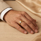 Plain Bevelled Edge Gold Band Ring 18k gold vermeil