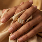 Four-Row Open-Back Adjustable Signet Ring 18k gold vermeil