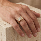 Four-Row Open-Back Adjustable Signet Ring 18k gold vermeil