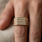 Four-Row Open-Back Adjustable Signet Ring 18k gold vermeil