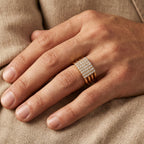 Multi-Row Full Pave Open Rail Band Ring 18k gold vermeil