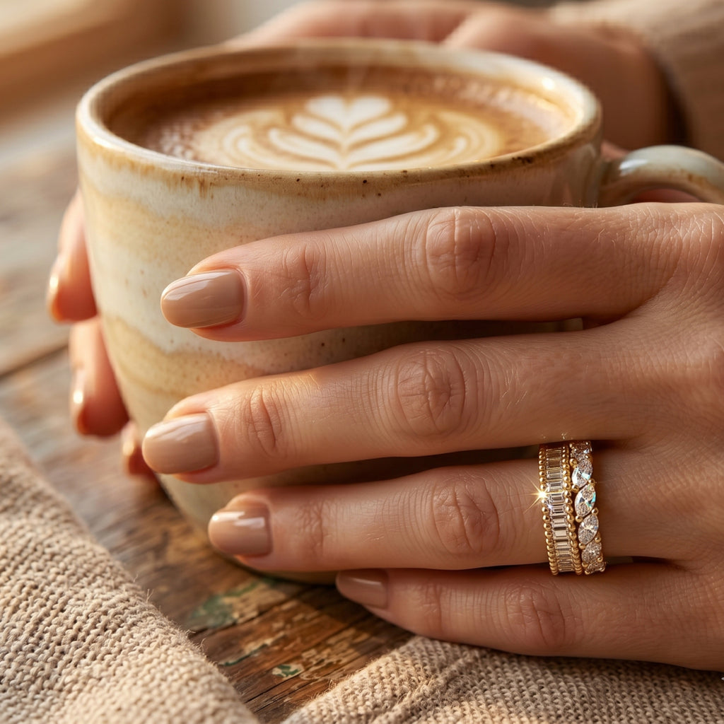 Marquise Baguette Dual Row Band