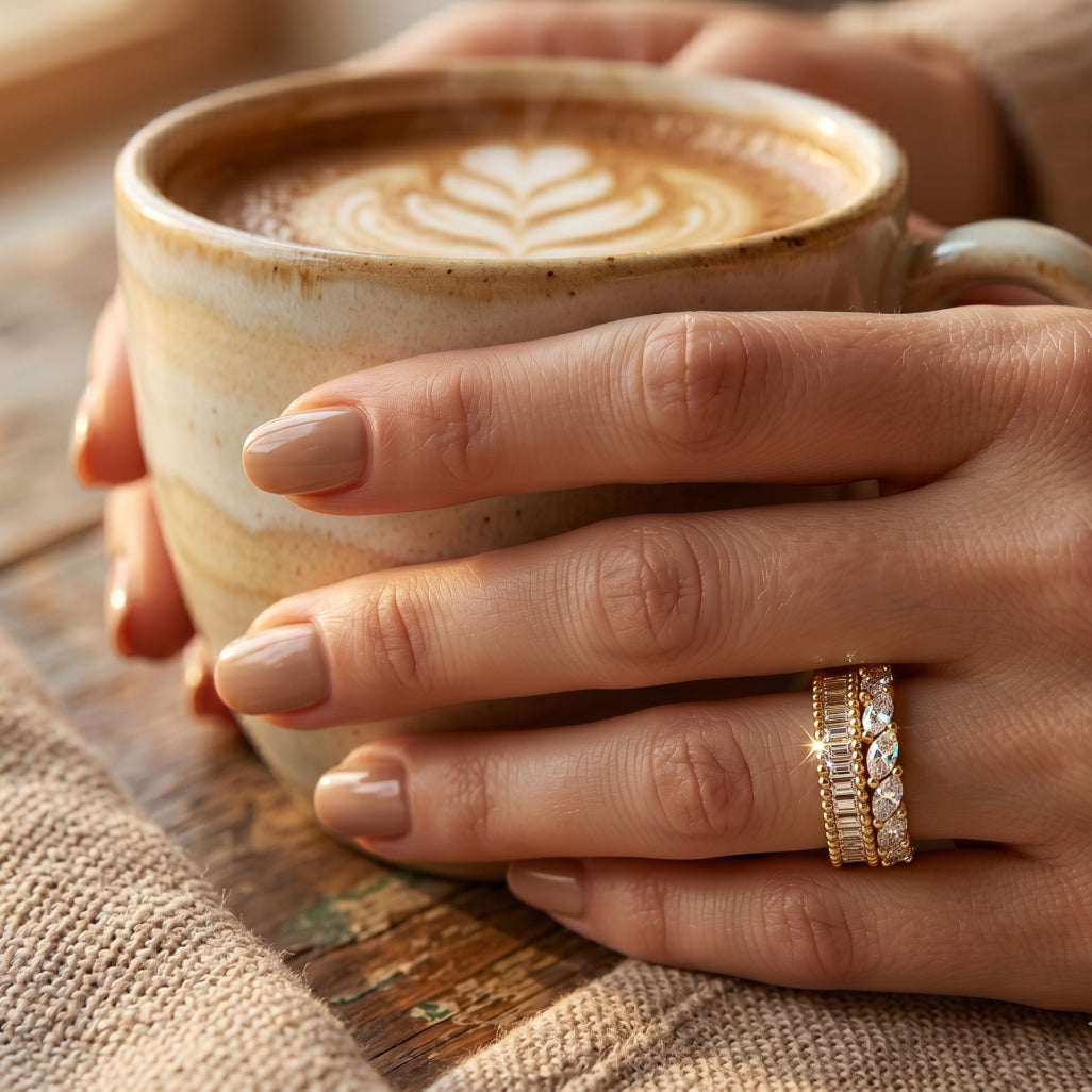 Marquise Baguette Dual Row Band