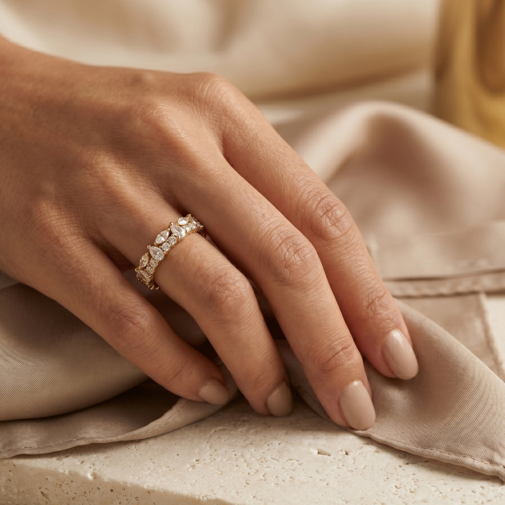 Mixed Cut Scatter Eternity Band