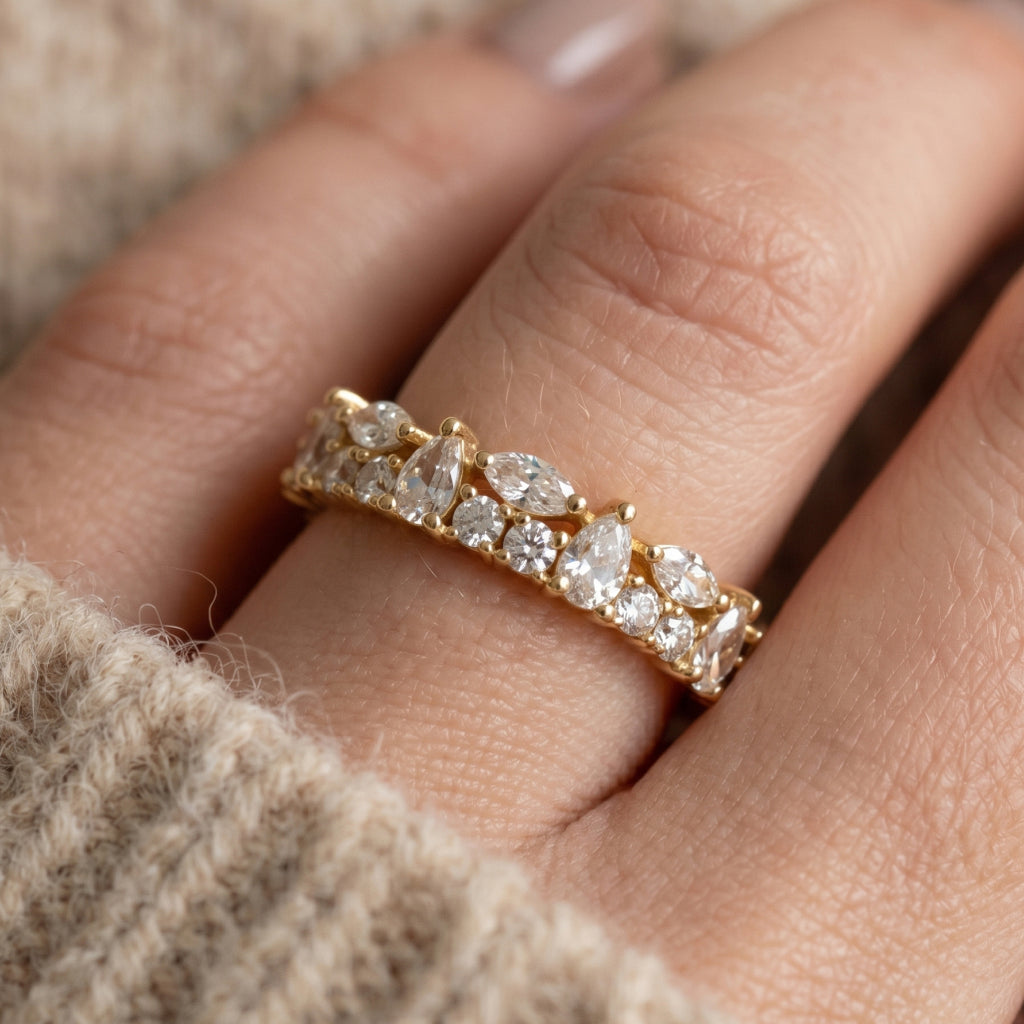 Mixed Cut Scatter Eternity Band