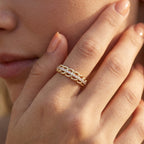 Curb Chain Pave Stack Ring