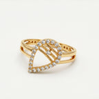 Open Geometric Triangle Pave Ring