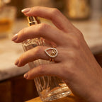Open Geometric Triangle Pave Ring