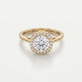Cushion Halo Milgrain Solitaire Ring