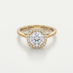 Cushion Halo Milgrain Solitaire Ring