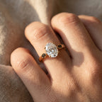 Oval Solitaire Black Diamond Accent Ring