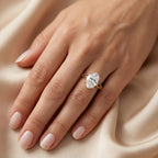 Oval Solitaire Black Diamond Accent Ring