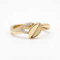 Leaf Signet Pave Hoop Ring