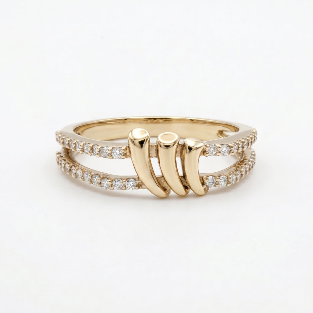 Talon Double Pave Rail Ring