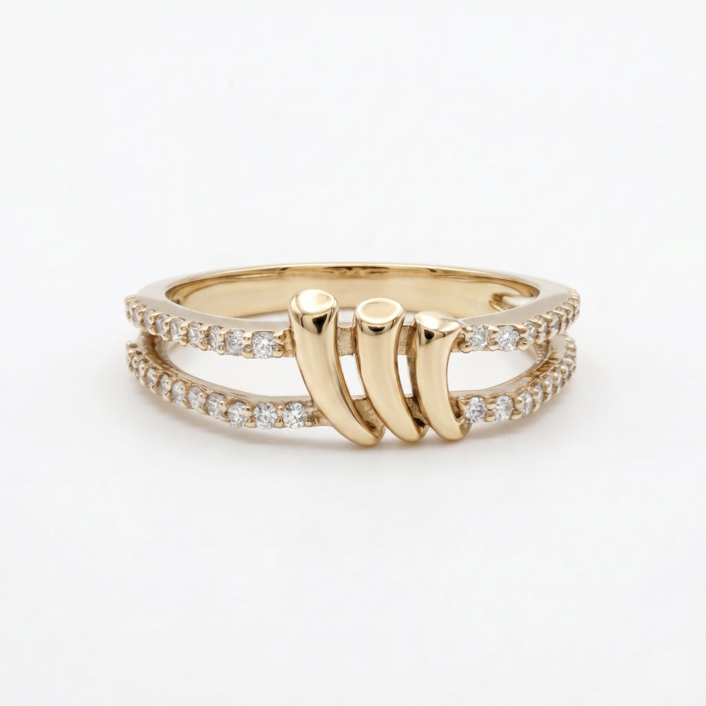 Talon Double Pave Rail Ring