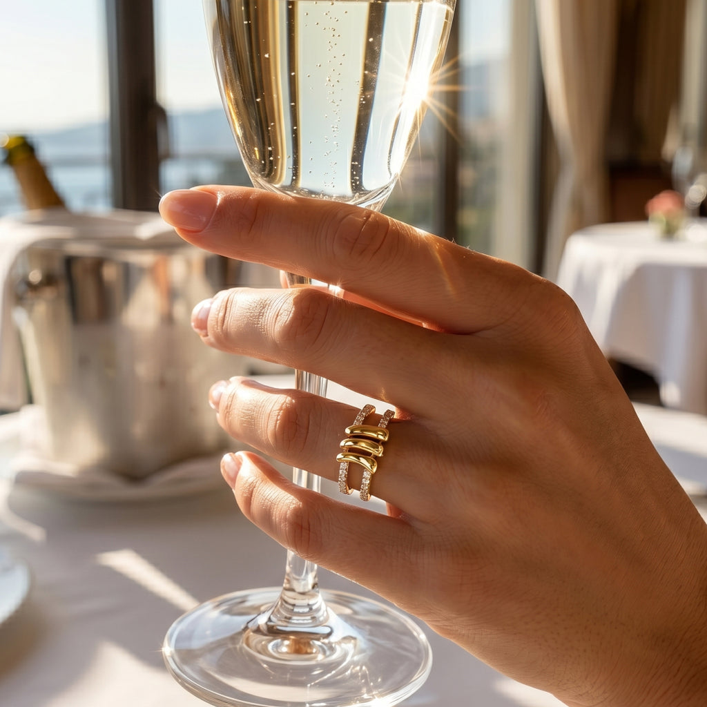 Talon Double Pave Rail Ring