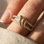 Talon Double Pave Rail Ring