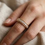 Scallop Crown Pave Eternity Band