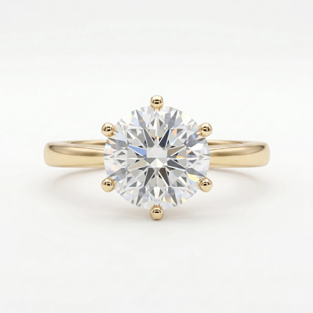 Six-Prong Round Brilliant Solitaire Ring