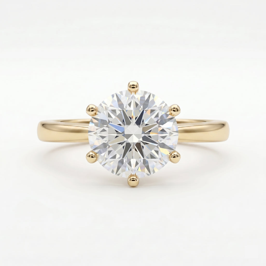 Six-Prong Round Brilliant Solitaire Ring