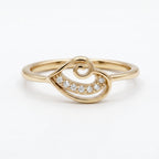 Loop Knot Pave Crossover Ring