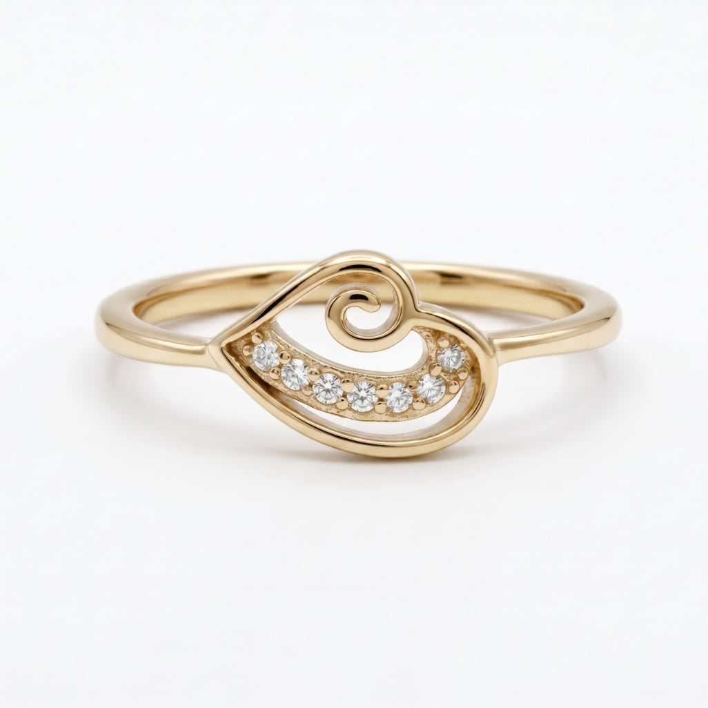 Swirl Paisley Pave Ring