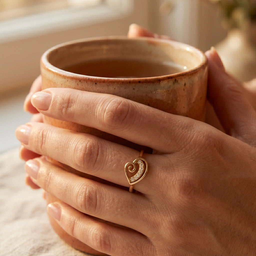 Loop Knot Pave Crossover Ring