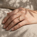 Loop Knot Pave Crossover Ring