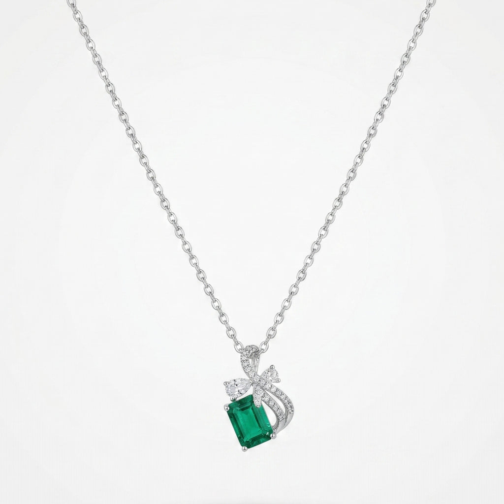 Esme Emerald Bow Pendant