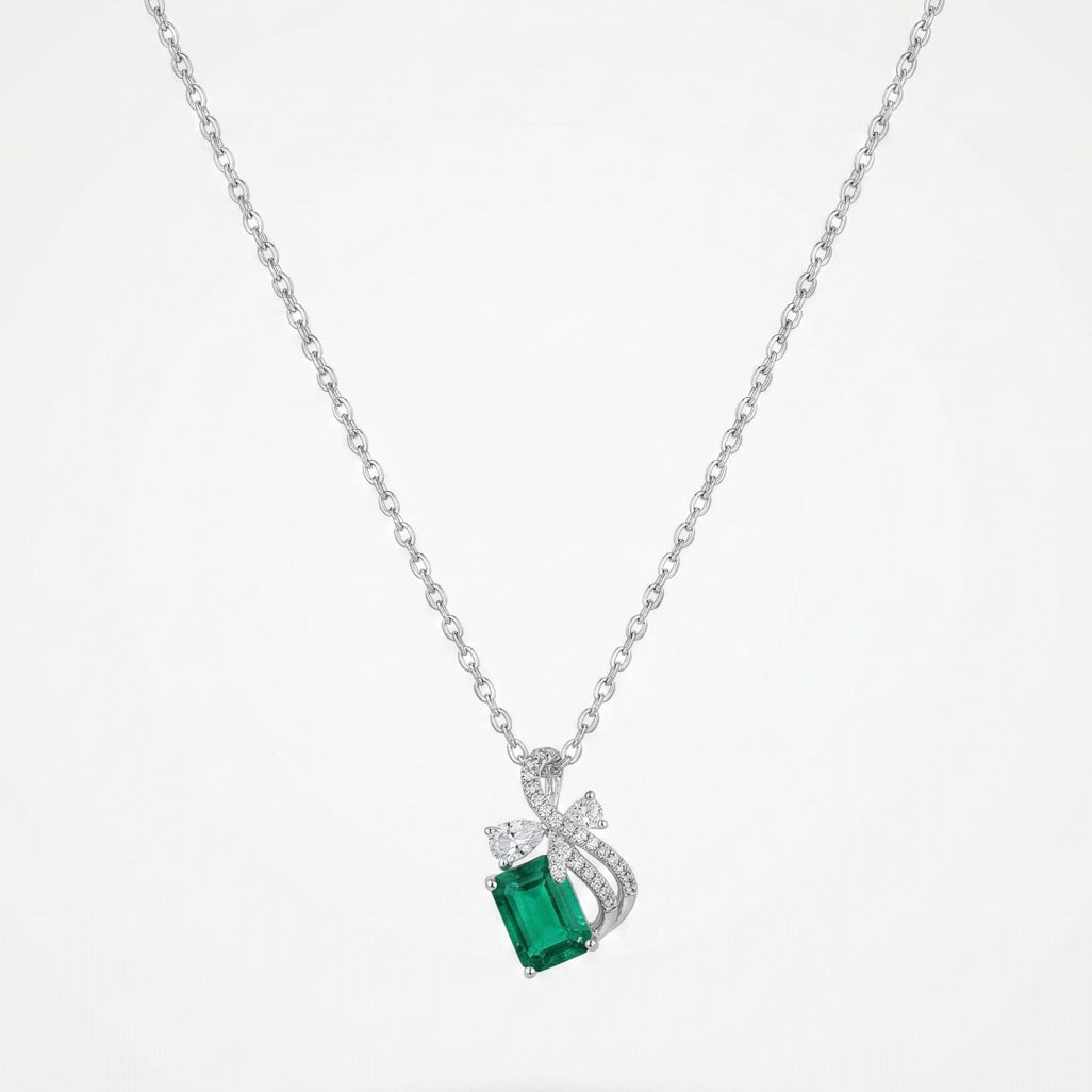 Esme Emerald Bow Pendant