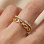 Open Oval Loop Pave Rail Band